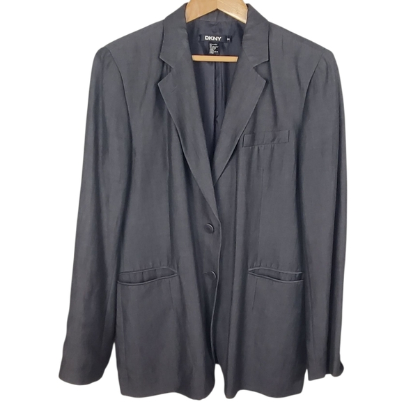 DKNY Women's Linen Blend Suit Set. Charcoal. 14/14P - Picture 2 of 16